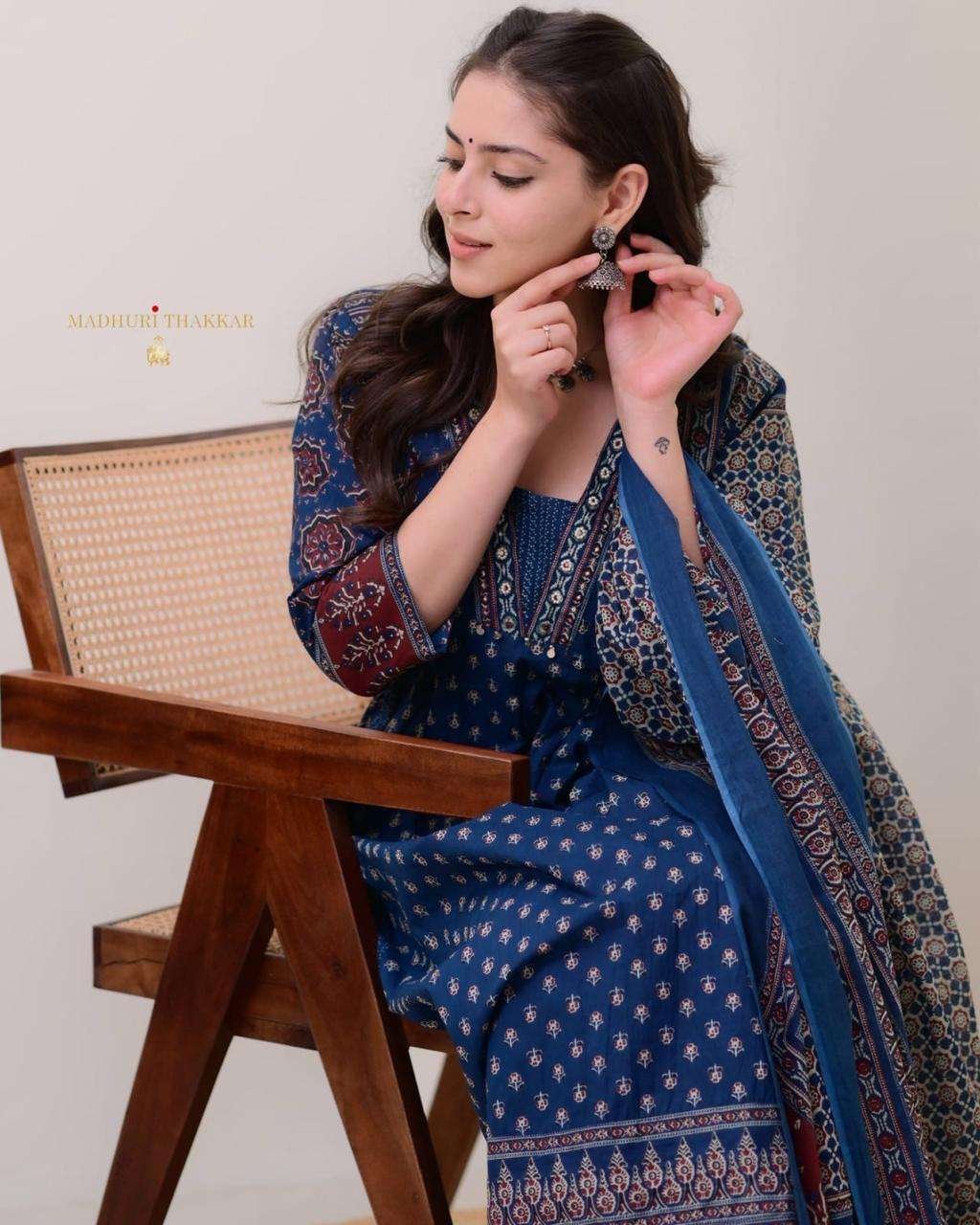 Women's Cotton Printed A Line Premium Kurti with Pant and Dupatta set - Image 3