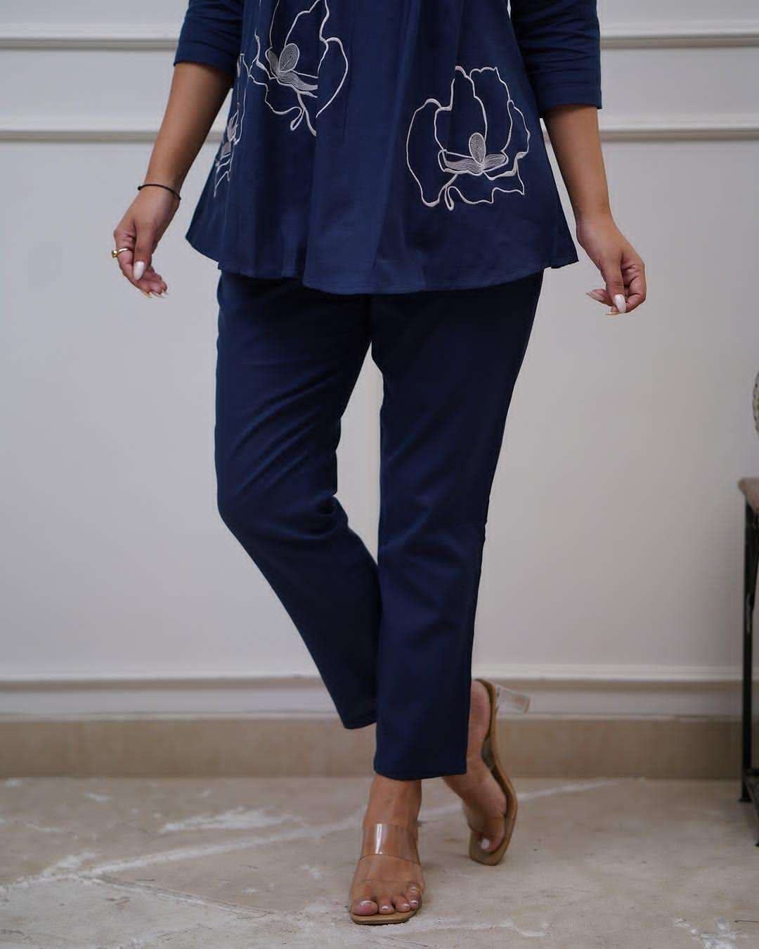 Women's Cotton Embroidered Co-ord Set 2 Piece Top Bottom Set - Image 6